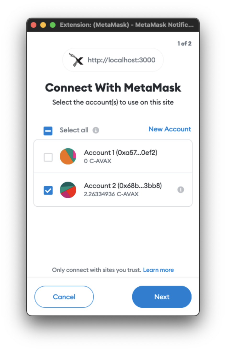 metamask connect screen 1