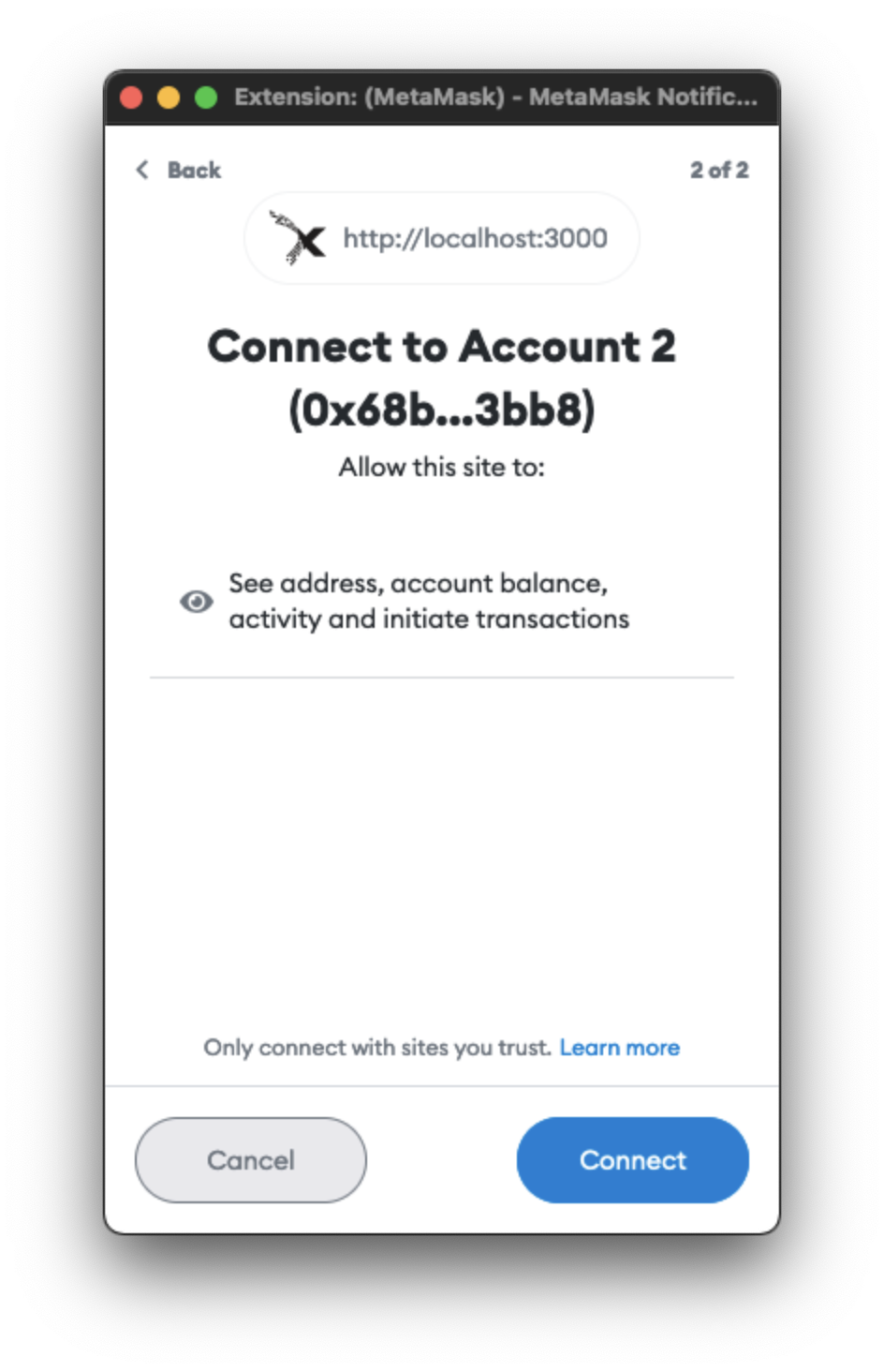 metamask connect screen 2